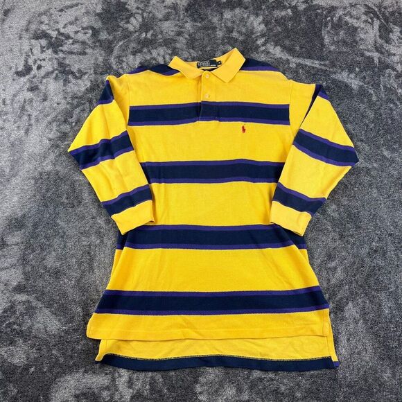 Polo Ralph Lauren Other - Vtg Polo Ralph Lauren Rugby Knitted Striped Colorblock Polo M Long Sleeve